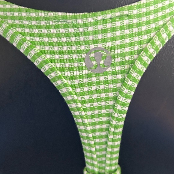 LULULEMON womens size 0/2 No Limits green gingham tank top - Picture 6 of 6